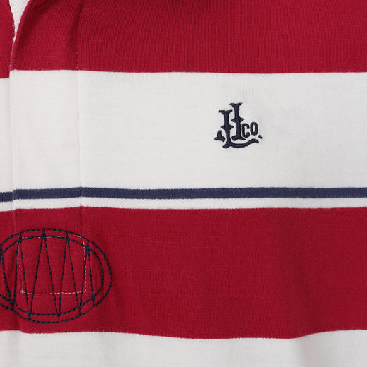 LJ27 - Men's Short Sleeve Rugby Shirt - Rouge