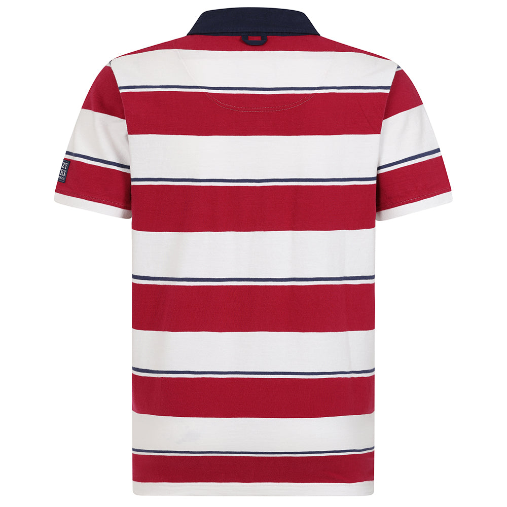 LJ27 - Men's Short Sleeve Rugby Shirt - Rouge