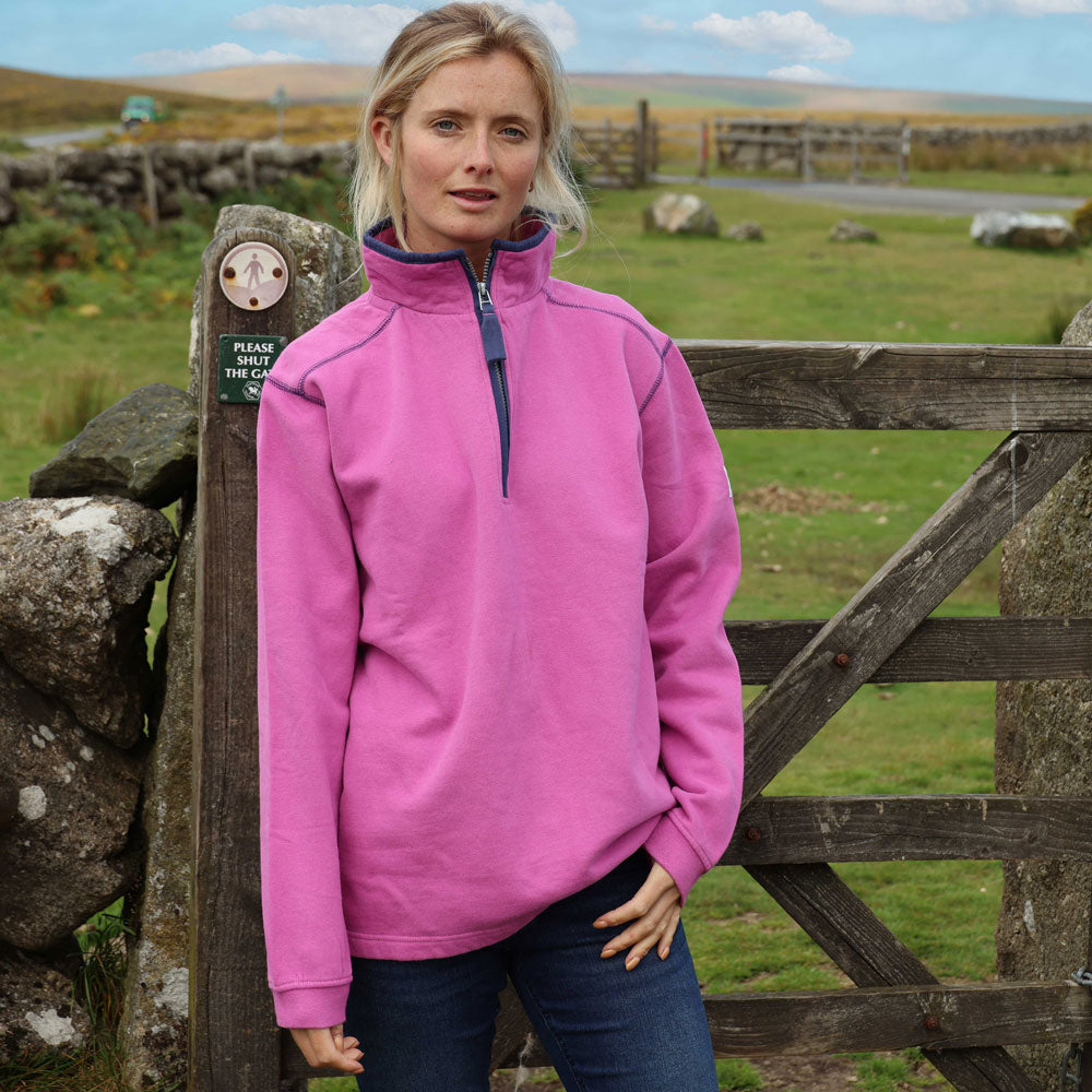 LJ3 - Ladies' 1/4 Zip Sweatshirt - Raspberry