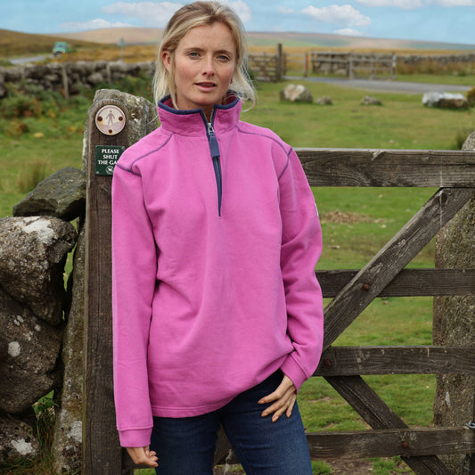 LJ3 - Ladies' 1/4 Zip Sweatshirt - Raspberry