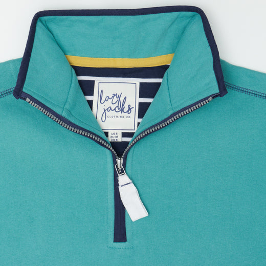 LJ3 - Ladies Quarter Zip Sweatshirt - Sea Green