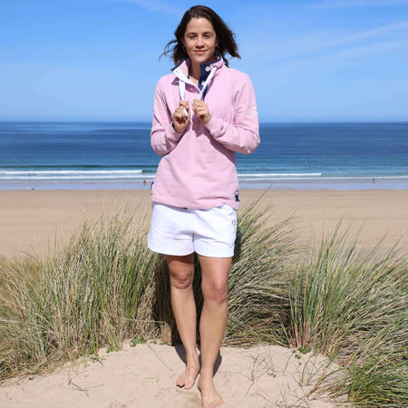 LJ301 - Pique Button Neck Sweatshirt - Pink
