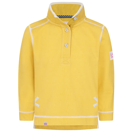 LJ301C - Girls Pique Button Neck Sweatshirt - Lemon
