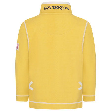 LJ301C - Girls Pique Button Neck Sweatshirt - Lemon