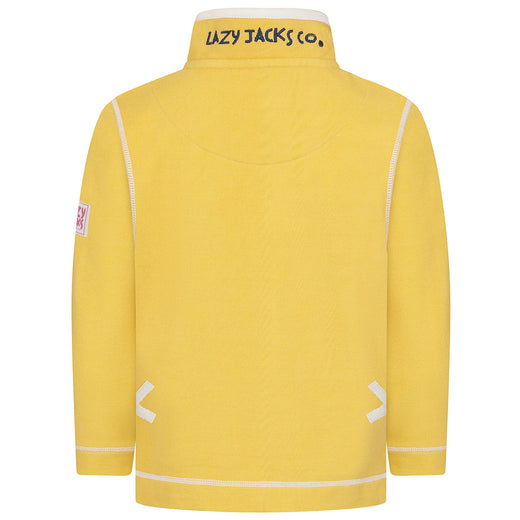 LJ301C - Girls Pique Button Neck Sweatshirt - Lemon