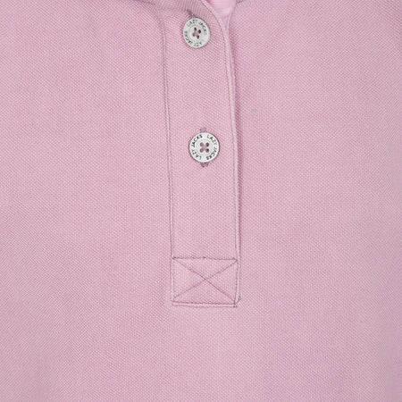 LJ301C - Girls Pique Button Neck Sweatshirt - Pink