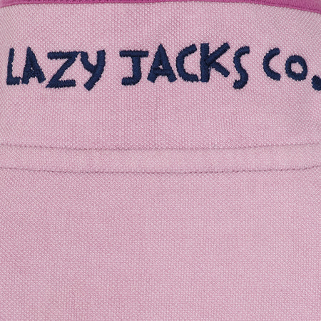 LJ301C - Girls Pique Button Neck Sweatshirt - Pink