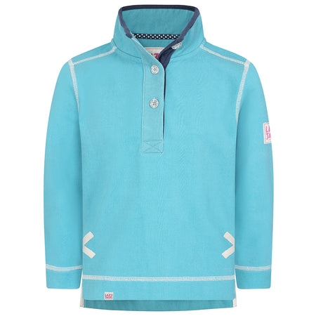 LJ301C - Girls Pique Button Neck Sweatshirt - Spearmint