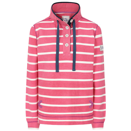 LJ301S - Pique Button Neck Sweatshirt - Cherry