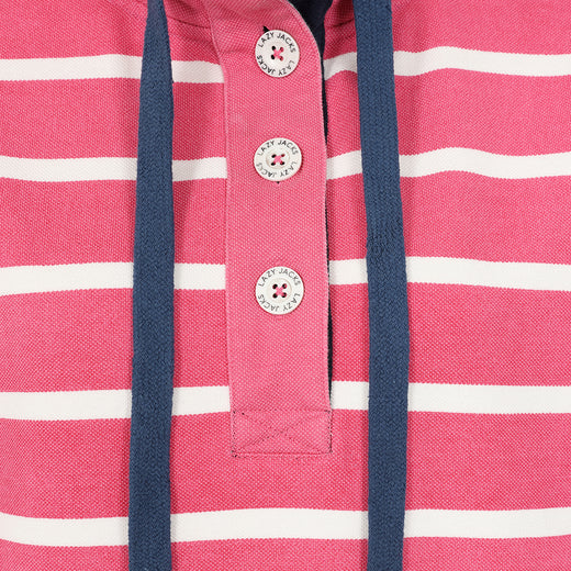 LJ301S - Pique Button Neck Sweatshirt - Cherry