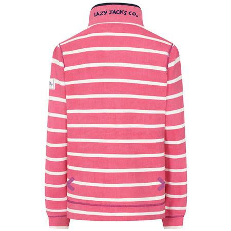 LJ301S - Pique Button Neck Sweatshirt - Cherry