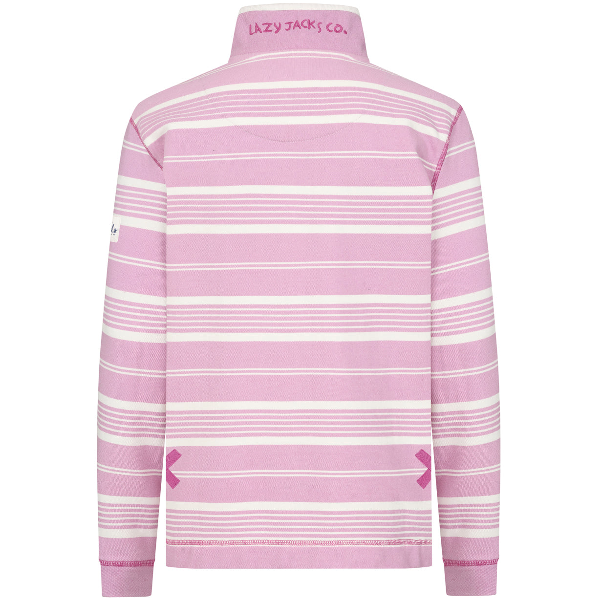 LJ350S - Pique 1/4 Zip Stripe Sweatshirt - Pink
