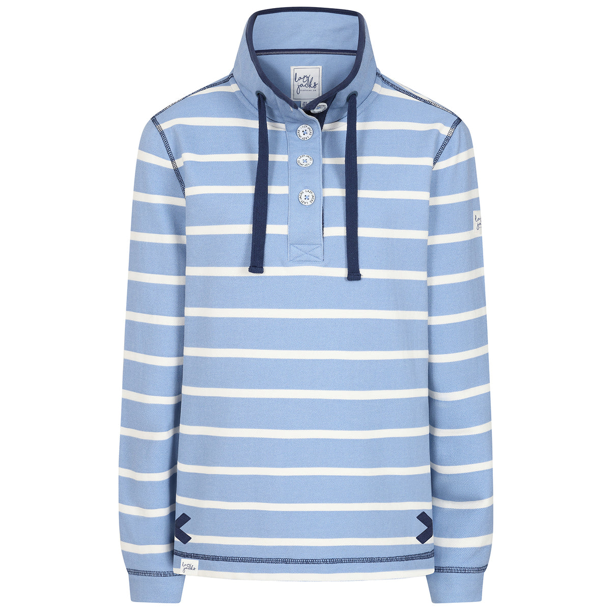 LJ301S - Pique Button Neck Sweatshirt - Sky