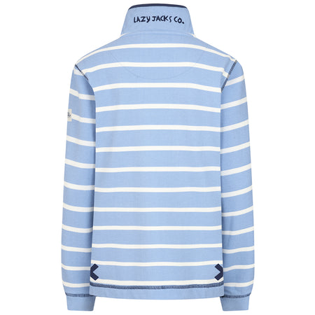 LJ301S - Pique Button Neck Sweatshirt - Sky