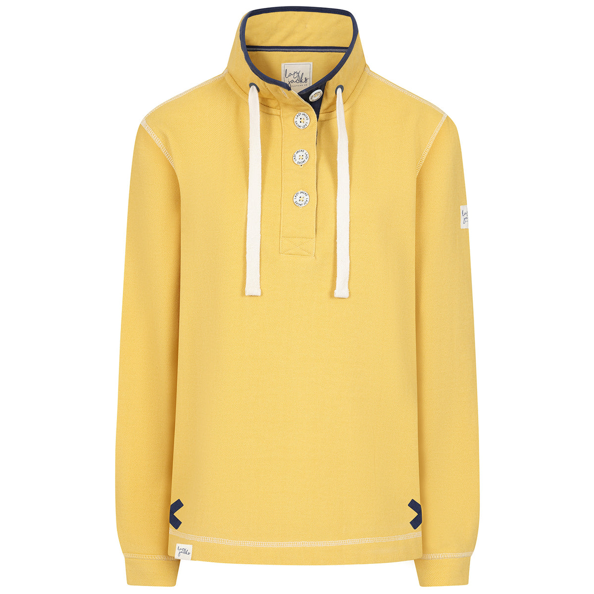 LJ301 - Pique Button Neck Sweatshirt - Lemon