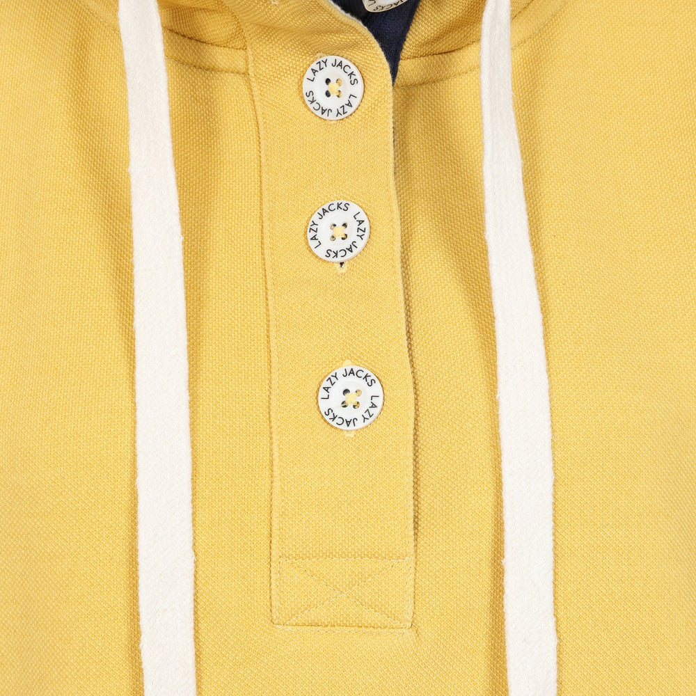 LJ301 - Pique Button Neck Sweatshirt - Lemon