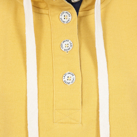 LJ301 - Pique Button Neck Sweatshirt - Lemon