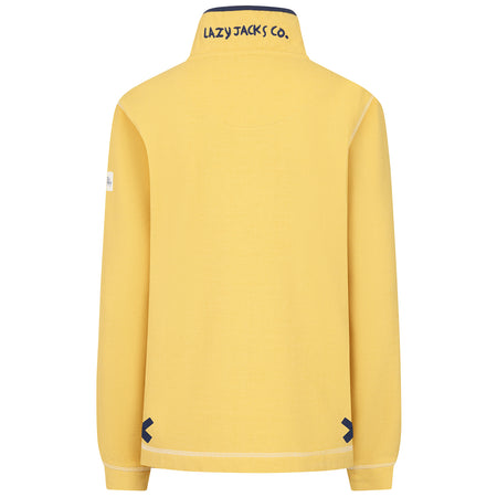 LJ301 - Pique Button Neck Sweatshirt - Lemon