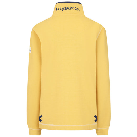 LJ301 - Pique Button Neck Sweatshirt - Lemon