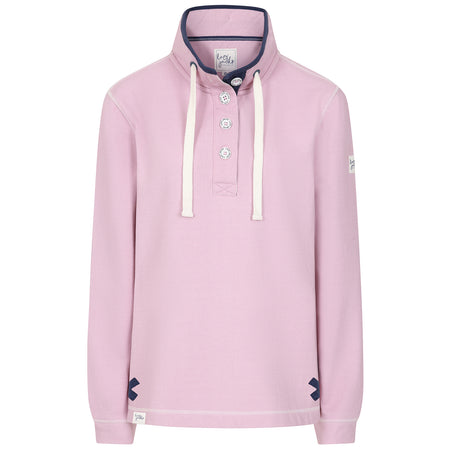 LJ301 - Pique Button Neck Sweatshirt - Pink