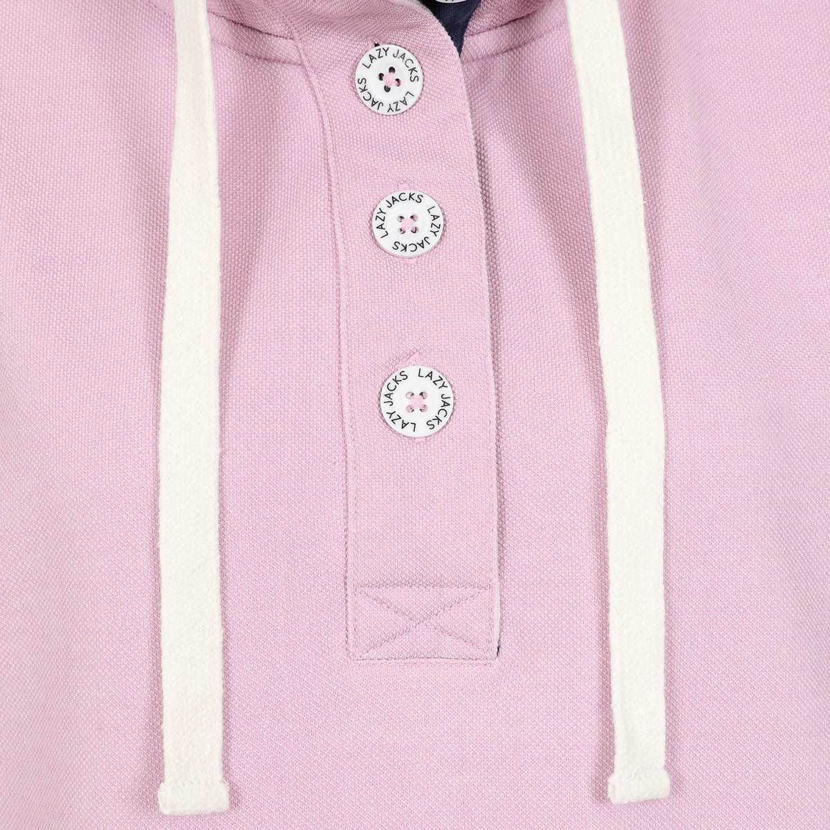 LJ301 - Pique Button Neck Sweatshirt - Pink