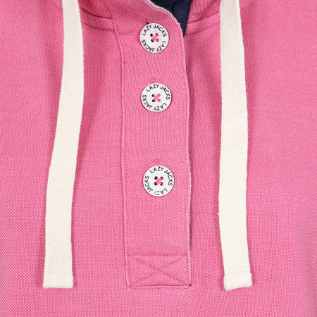 LJ301 - Pique Button Neck Sweatshirt - Salmon
