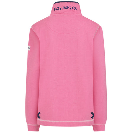 LJ301 - Pique Button Neck Sweatshirt - Salmon