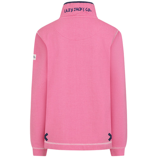 LJ301 - Pique Button Neck Sweatshirt - Salmon