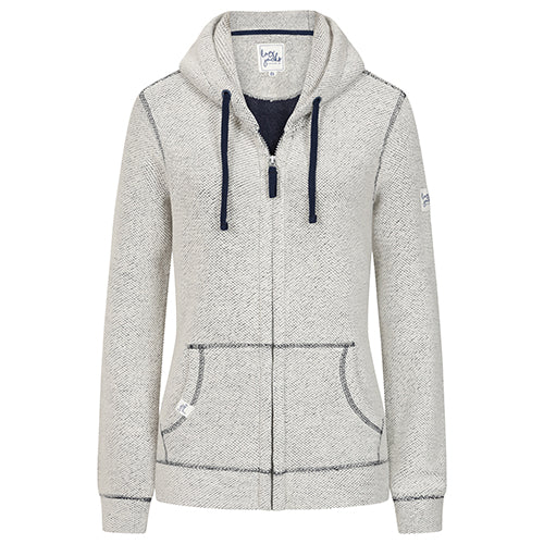 LJ303 - Ladies Full Zip Textured Hoodie - Grey Marl