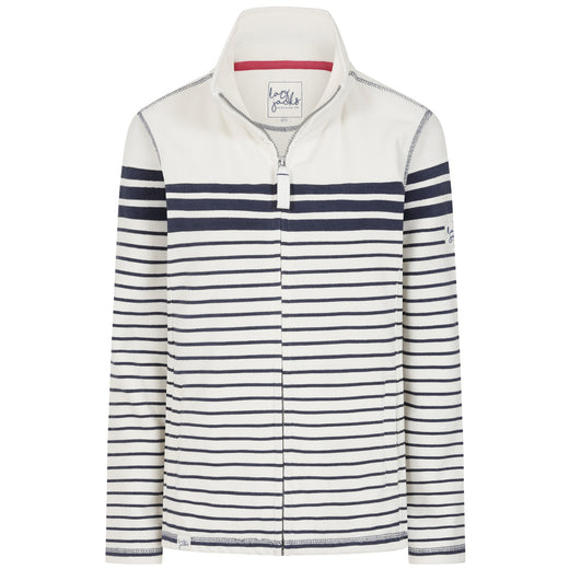 LJ304S - Striped Pique Full Zip Sweatshirt - Twilight
