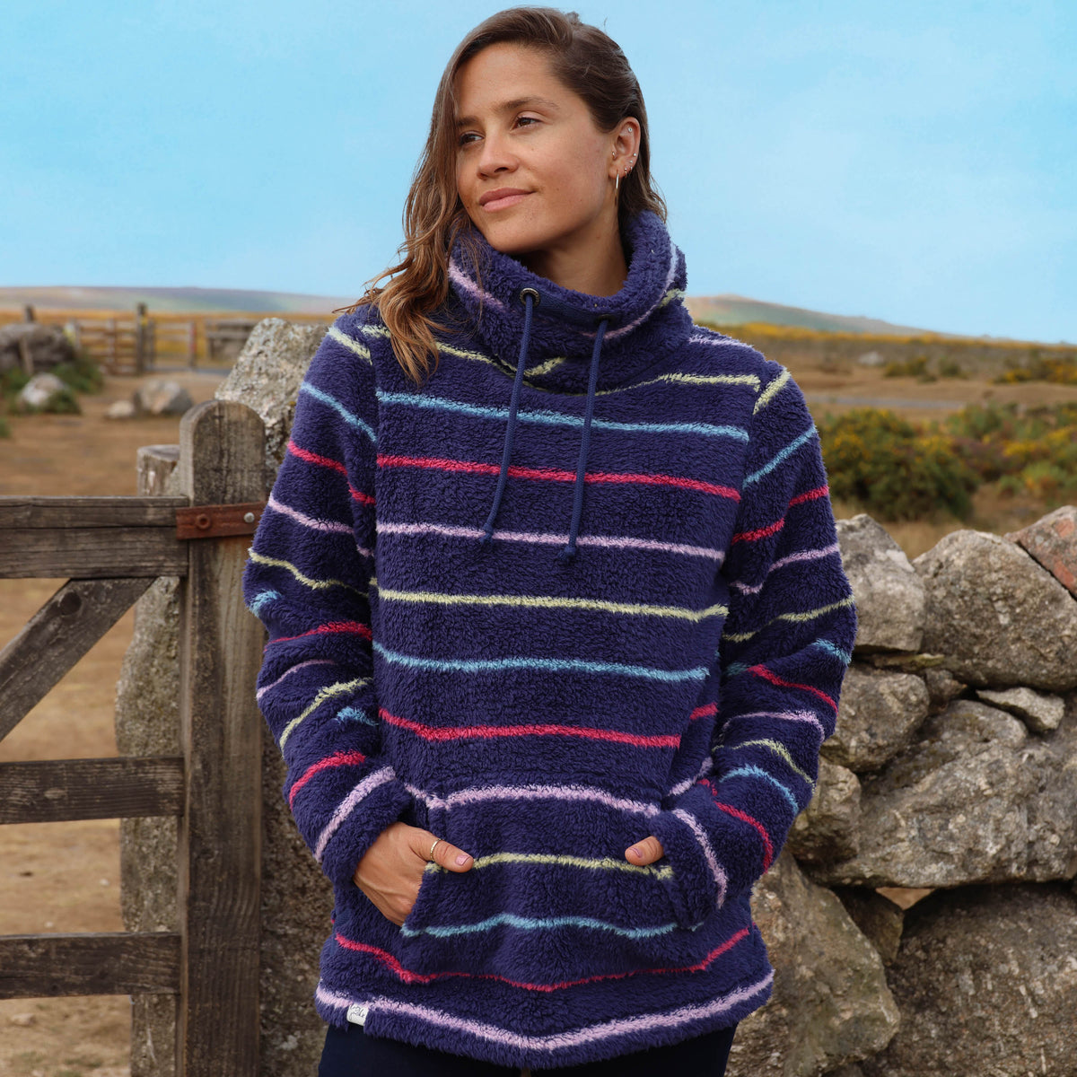 LJ30S - Striped Roll Neck Snug - Twilight Brights