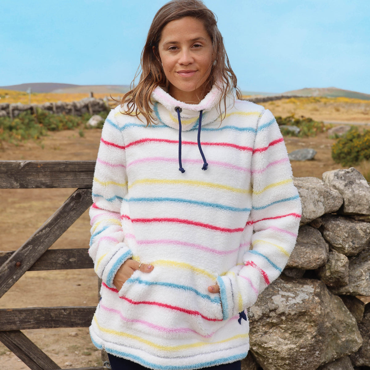 LJ30S - Striped Roll Neck Snug - Winter Brights