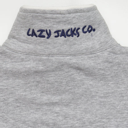 LJ32 - Full Zip Striped Sweatshirt - Colourful Grey Marle