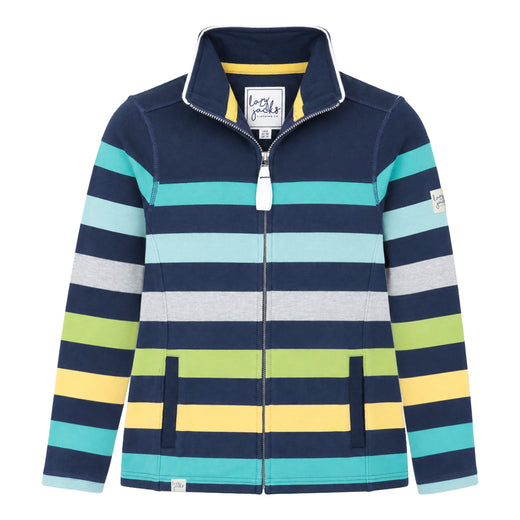 LJ32 - Full Zip Striped Sweatshirt - Twilight Pistachio