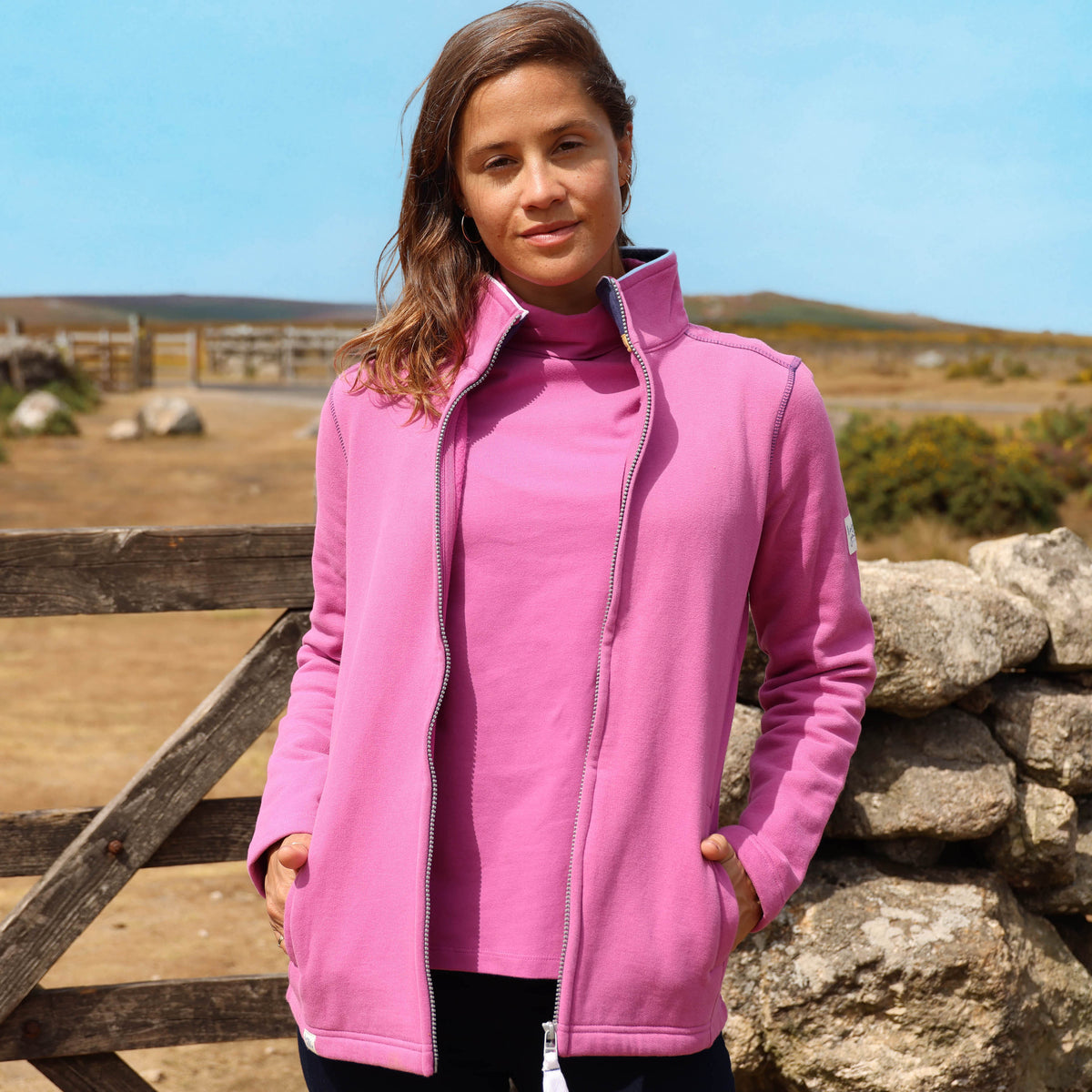LJ320 - Lightweight Roll Neck Top - Raspberry