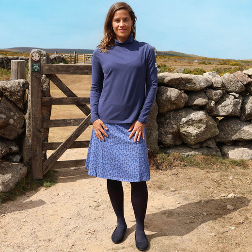 LJ320 - Lightweight Roll Neck Top - Twilight