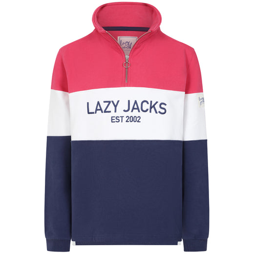 LJ322 - Ladies Quarter Zip Sweatshirt - Cherry/Twilight