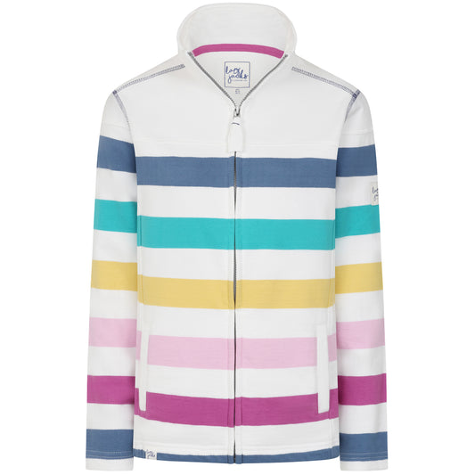 LJ32 - Ladies Striped Full Zip Sweatshirt - Colourful