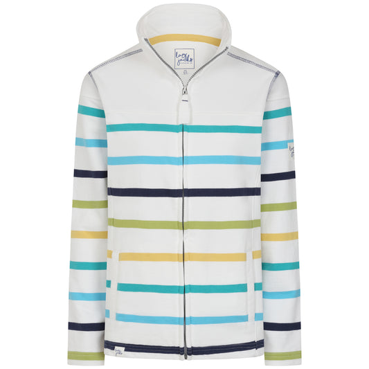 LJ32 - Ladies Striped Full Zip Sweatshirt - Greens