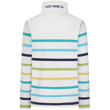 LJ32 - Ladies Striped Full Zip Sweatshirt - Greens