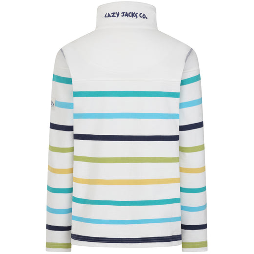 LJ32 - Ladies Striped Full Zip Sweatshirt - Greens