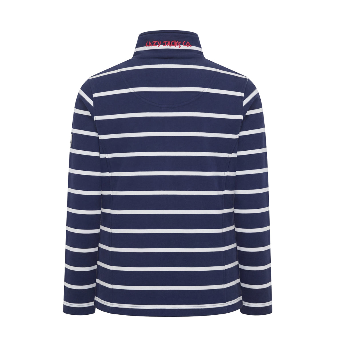 LJ32 - Ladies Striped Full Zip Sweatshirt - White