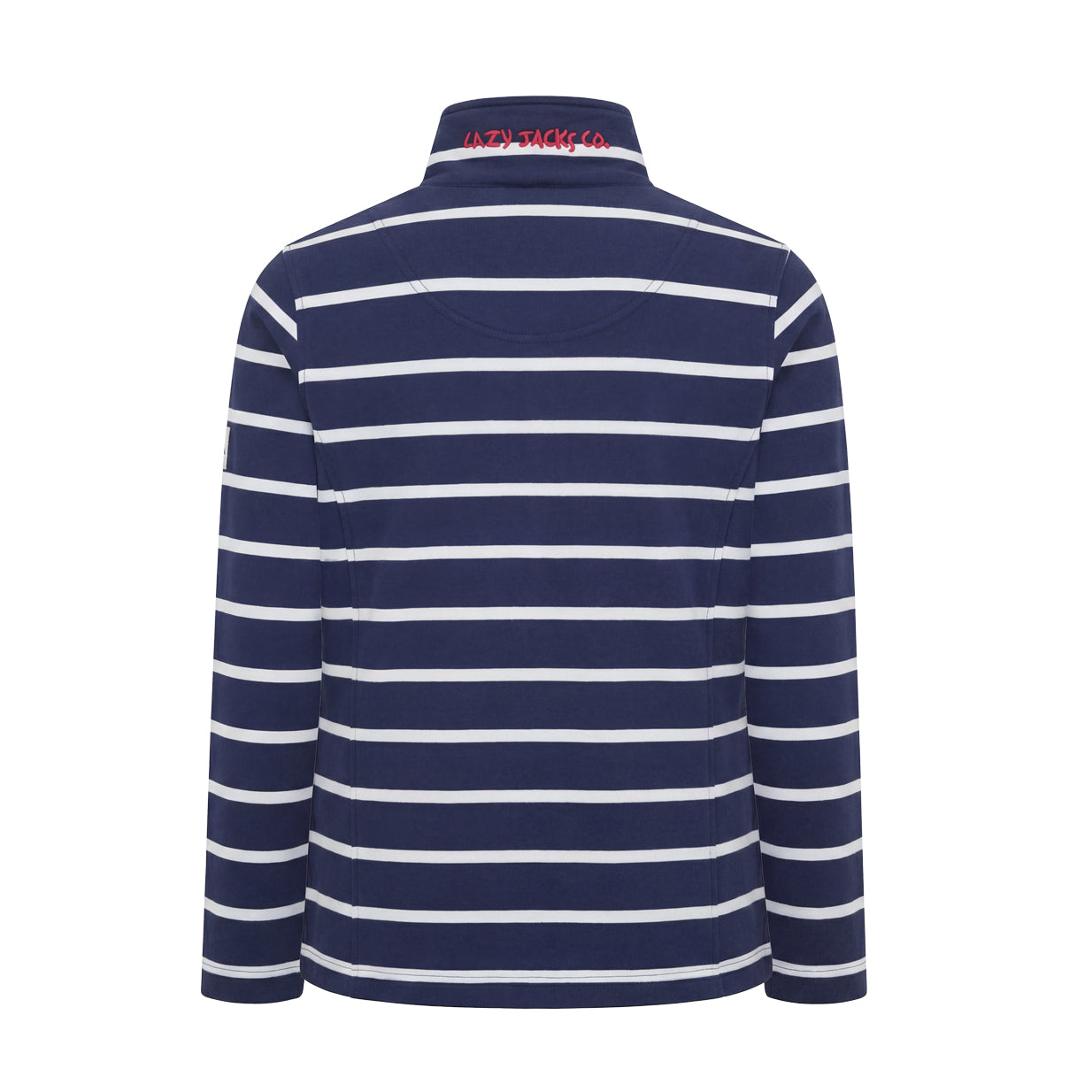 LJ32 - Ladies Striped Full Zip Sweatshirt - White
