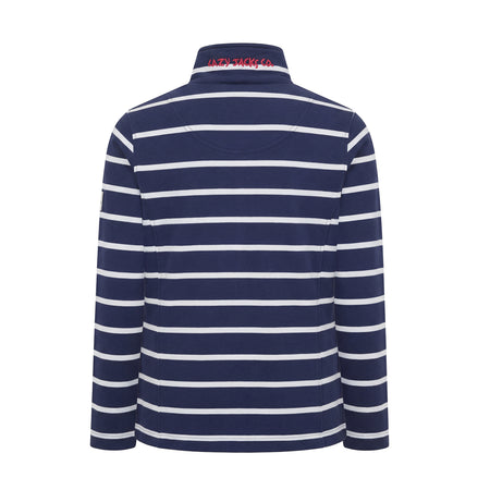 LJ32 - Ladies Striped Full Zip Sweatshirt - White