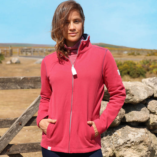 LJ33 - Ladies Full Zip Sweatshirt - Red