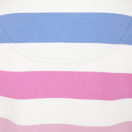 LJ35C - Girls Striped 1/4 Zip Sweatshirt - Pastel