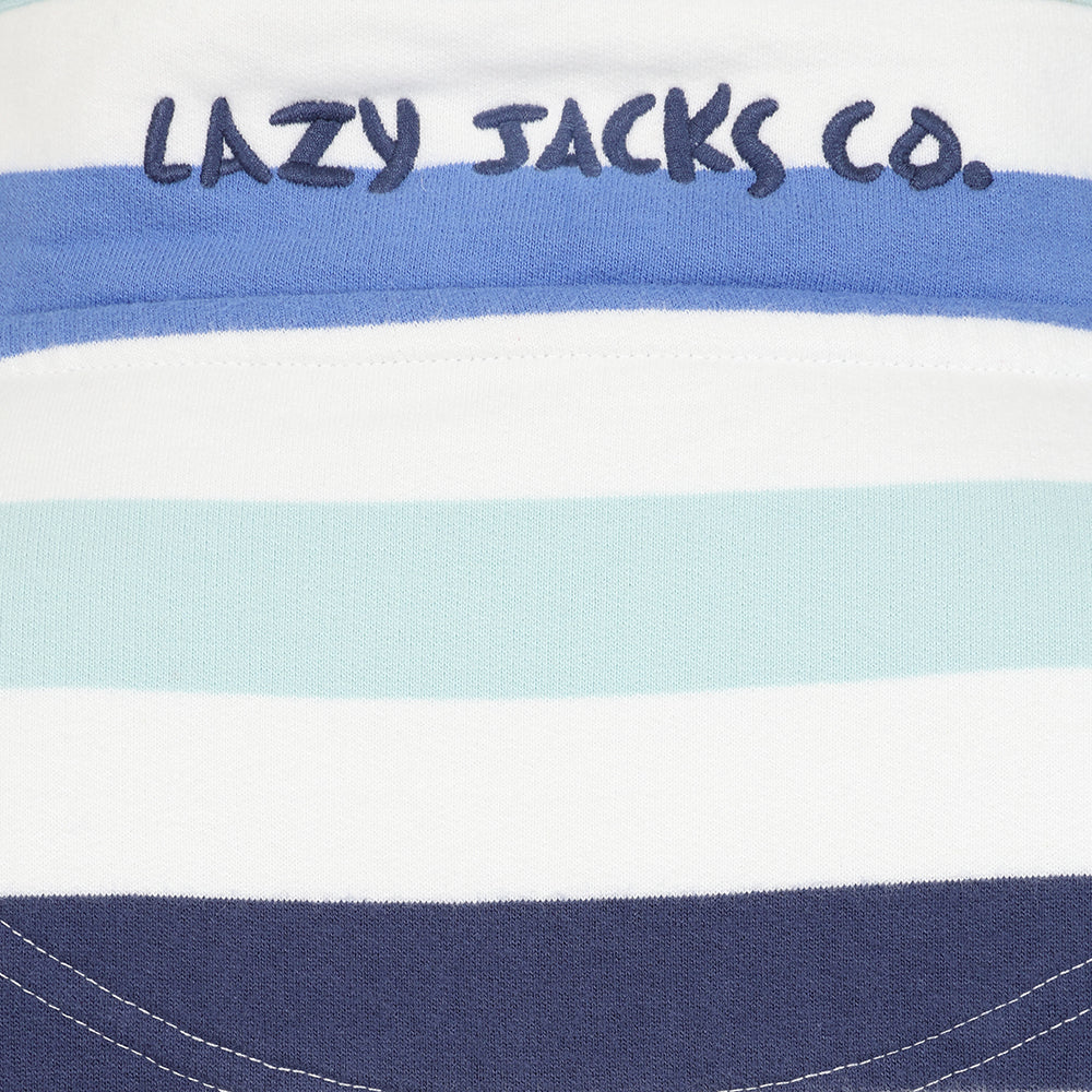 LJ35 - Ladies' Striped 1/4 Zip Sweatshirt - Blue