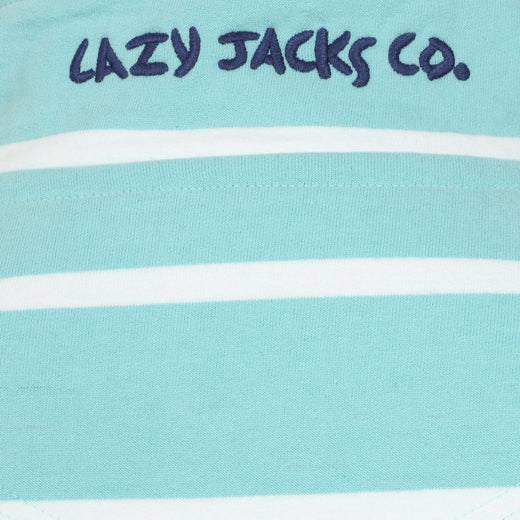 LJ35  - Ladies Striped Quarter Zip Sweatshirt -  Peppermint