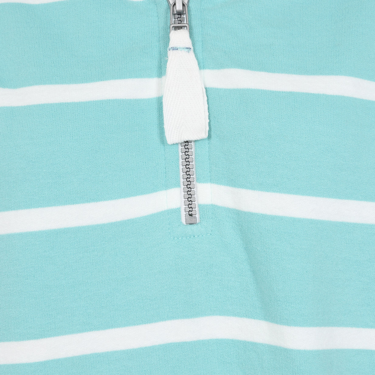 LJ35  - Ladies Striped Quarter Zip Sweatshirt -  Peppermint