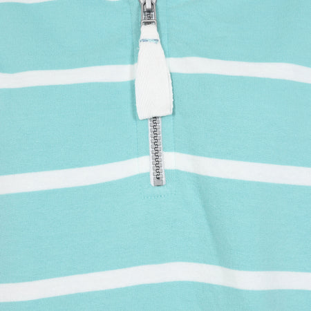 LJ35  - Ladies Striped Quarter Zip Sweatshirt -  Peppermint